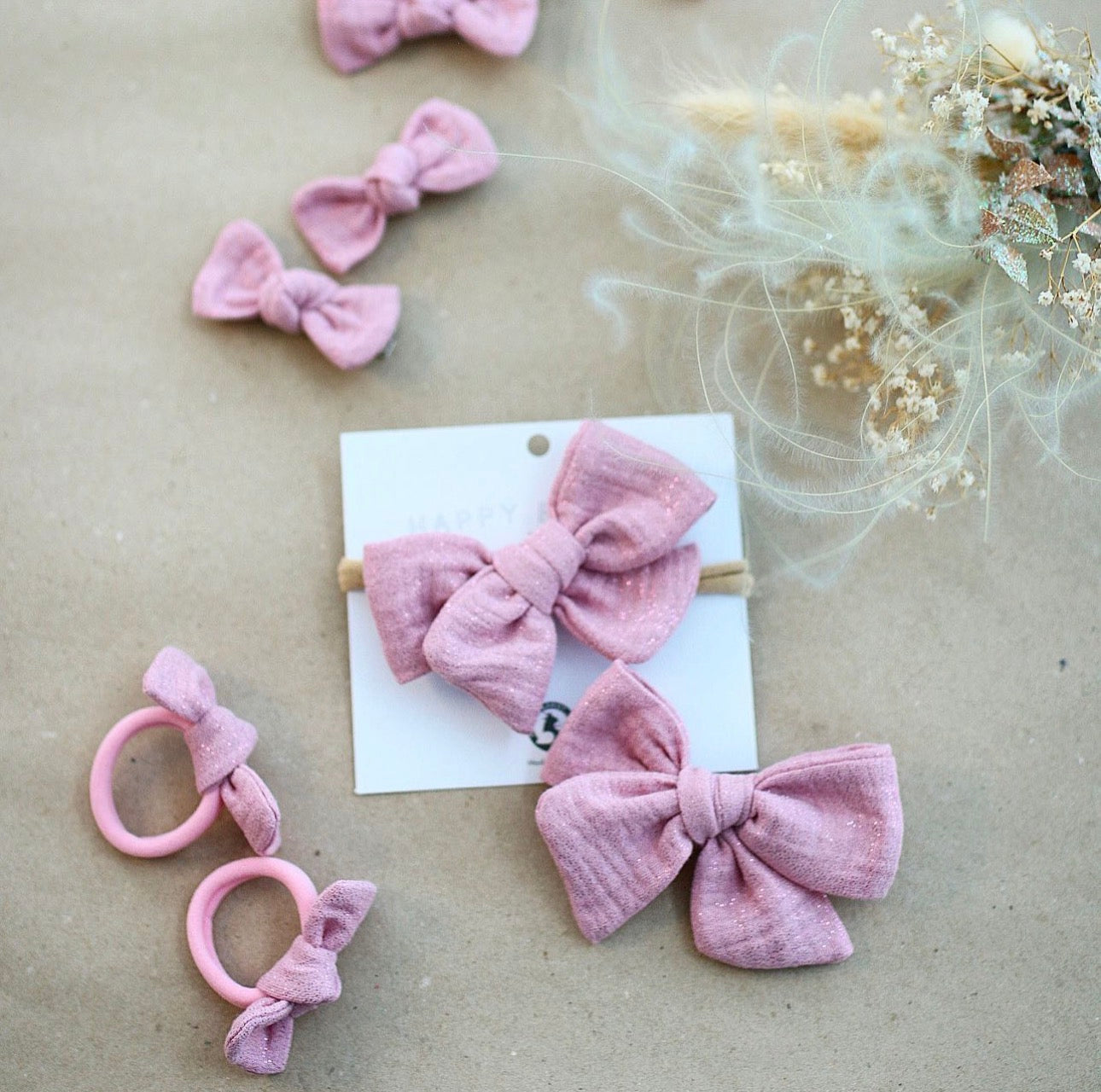 Pink Bow Collection – Pinkit hiusrusetit