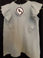 Happy Parrot OUTLET – Luomumusliinimekko & Everyday-rusettipanta | Sage (salvia) | 74/80