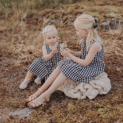 Ruutumekko napeilla - GOTS-luomupuuvillaa