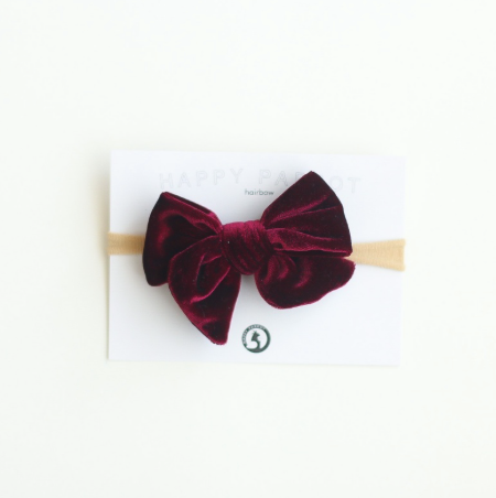 Happy Parrot Samettirusetti – Käsintehty Velvet Bow Hiusrusetti