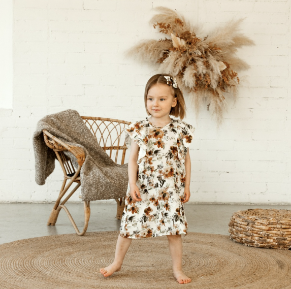 Baby Bird™ Meadow Dress – luomumusliinimekko lapsille