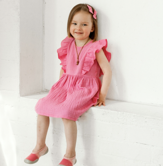 Baby Bird™ Meadow Dress – luomumusliinimekko lapsille