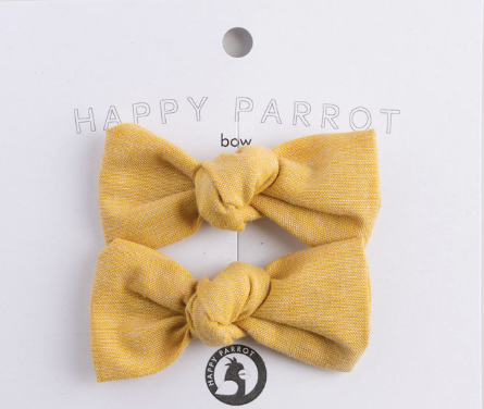 Happy Parrot Käsintehty Rusettiponnari – ÖKO-TEX® Puuvillainen Hiusrusetti